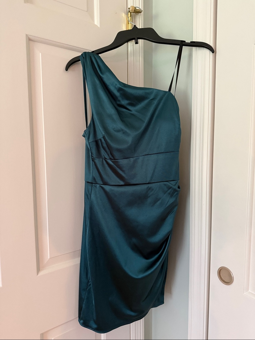B DARLIN Womens Green Lined Side-shirred Draped Skirt Mini Dress 5/6